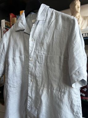 Cos Linen Short sleeve Small Light Blue